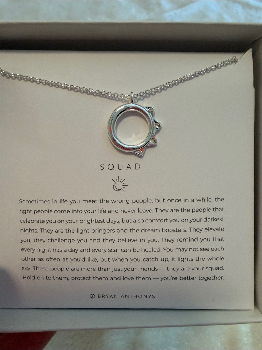 Bryan Anthonys Silver 'Squad' Circle Accent Necklace